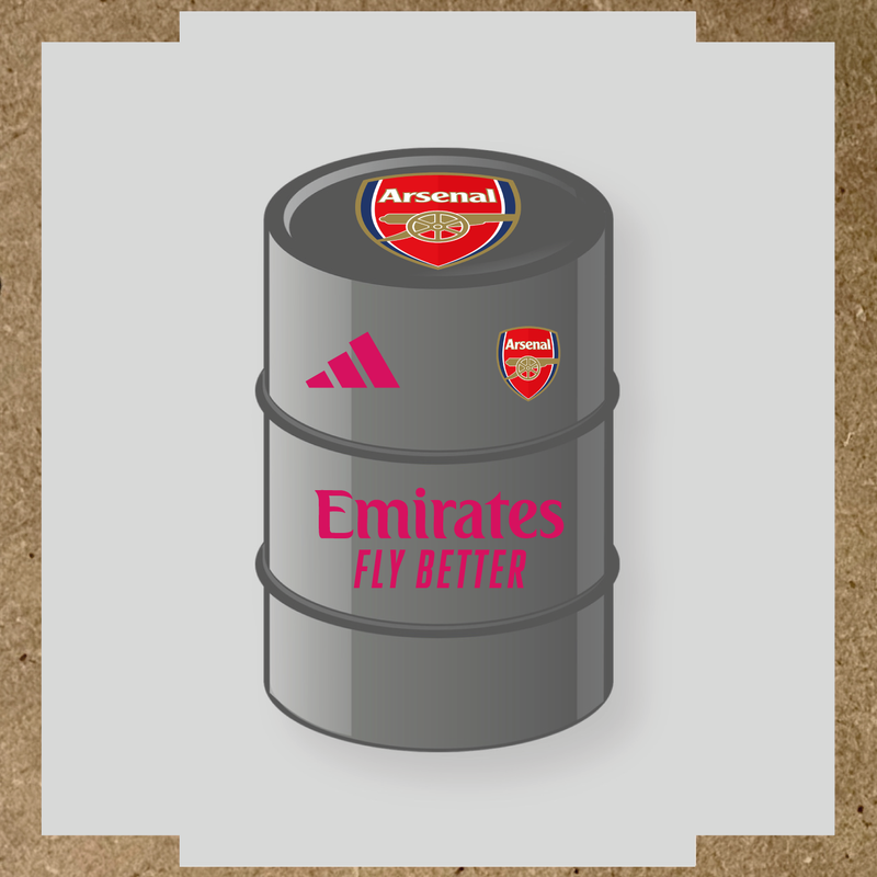 Kit de 4 stickers Arsenal pour baril avec logo sur le dessus et texte Emirates couleur:rose