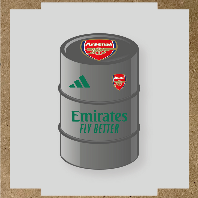 Kit de 4 stickers Arsenal pour baril avec logo sur le dessus et texte Emirates couleur:vert émeraude