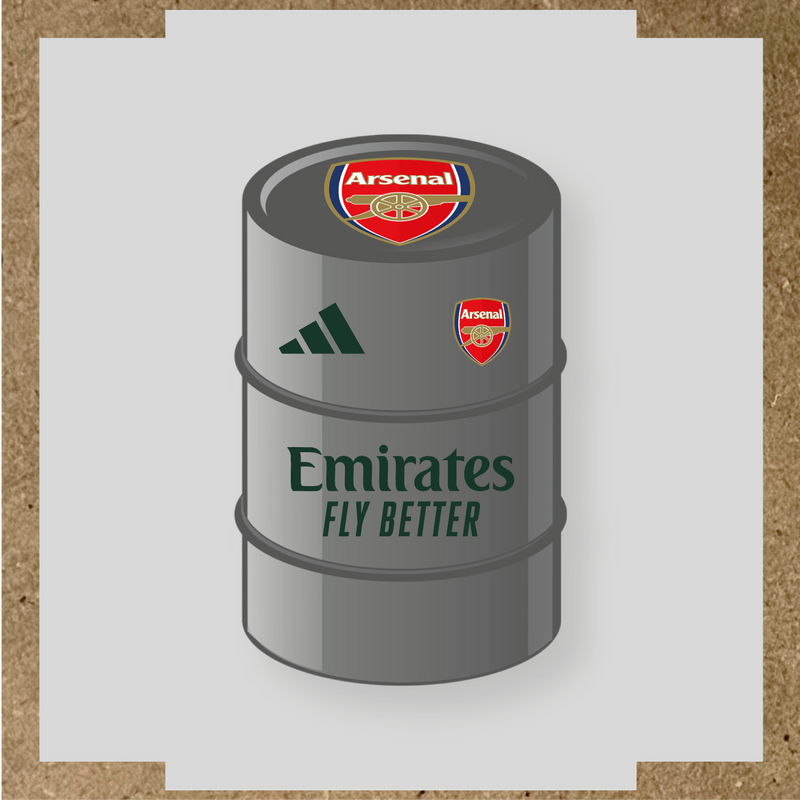 Kit de 4 stickers Arsenal pour baril avec logo sur le dessus et texte Emirates couleur:vert forêt