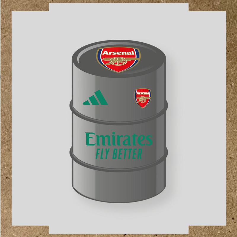 Kit de 4 stickers Arsenal pour baril avec logo sur le dessus et texte Emirates couleur:vert jade