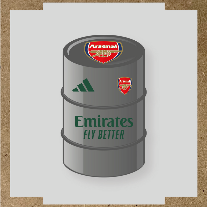 Kit de 4 stickers Arsenal pour baril avec logo sur le dessus et texte Emirates couleur:vert sapin