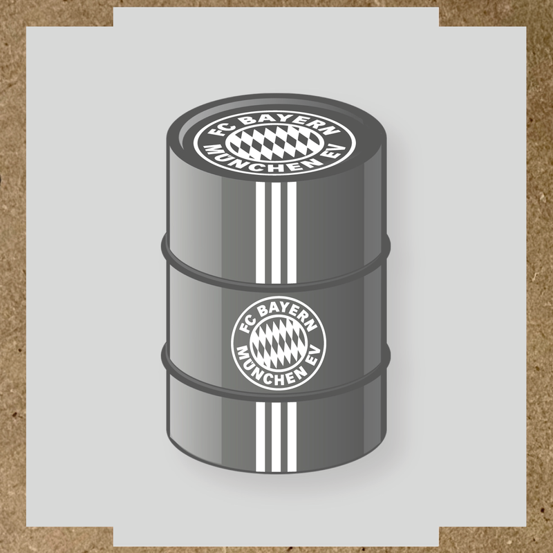 Kit de 4 stickers pour baril décoratif avec le logo FC Bayern München couleur:blanc