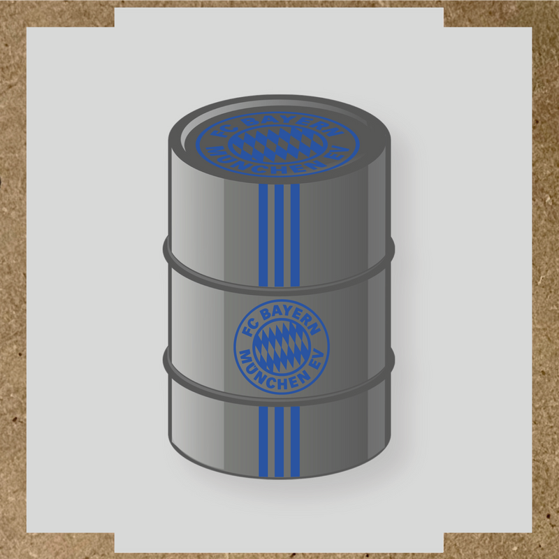 Kit de 4 stickers pour baril décoratif avec le logo FC Bayern München couleur:bleu acier