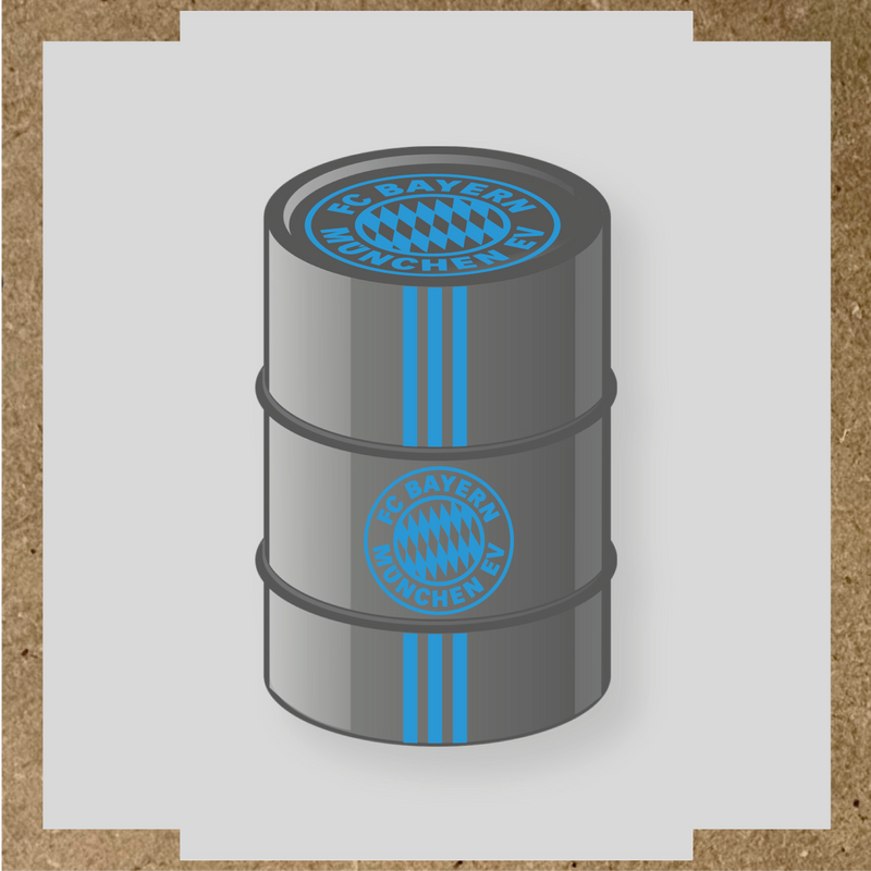 Kit de 4 stickers pour baril décoratif avec le logo FC Bayern München couleur:bleu ciel