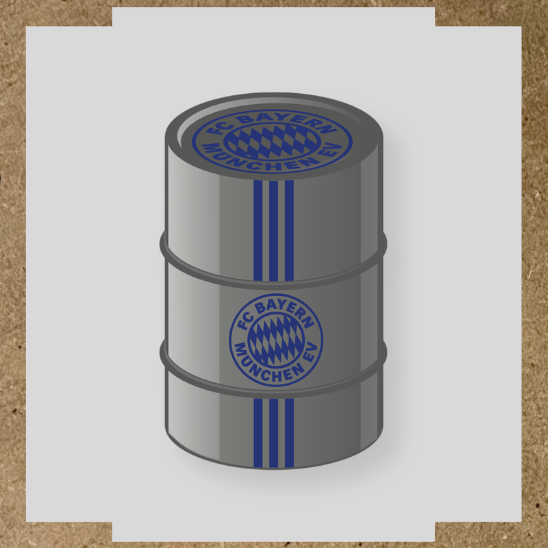 Kit de 4 stickers pour baril décoratif avec le logo FC Bayern München couleur:bleu indigo
