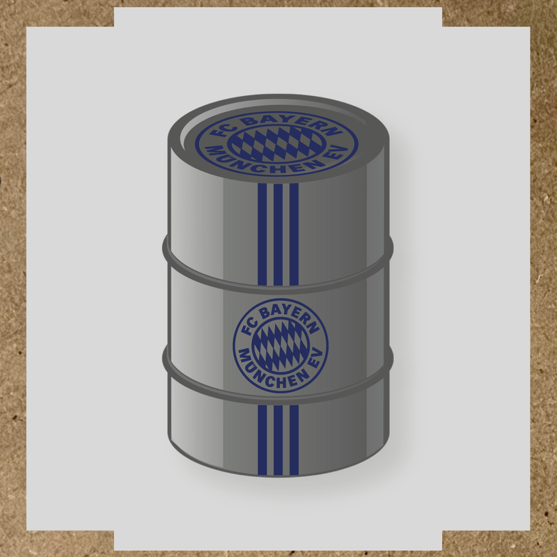 Kit de 4 stickers pour baril décoratif avec le logo FC Bayern München couleur:bleu nuit