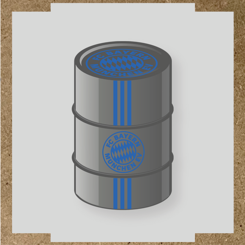 Kit de 4 stickers pour baril décoratif avec le logo FC Bayern München couleur:bleu pétrole
