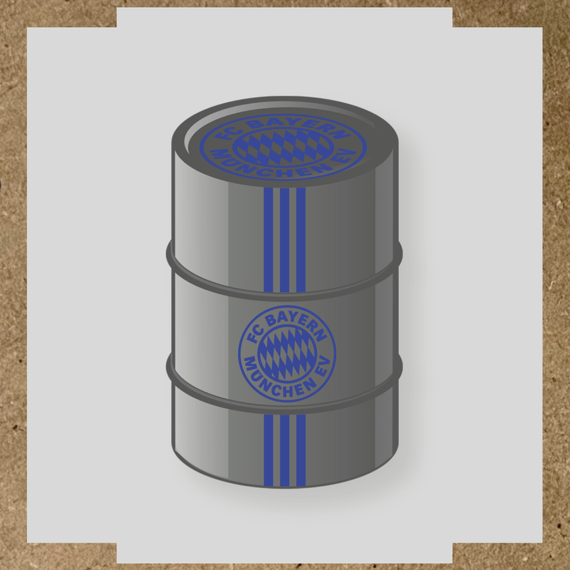 Kit de 4 stickers pour baril décoratif avec le logo FC Bayern München couleur:bleu roi