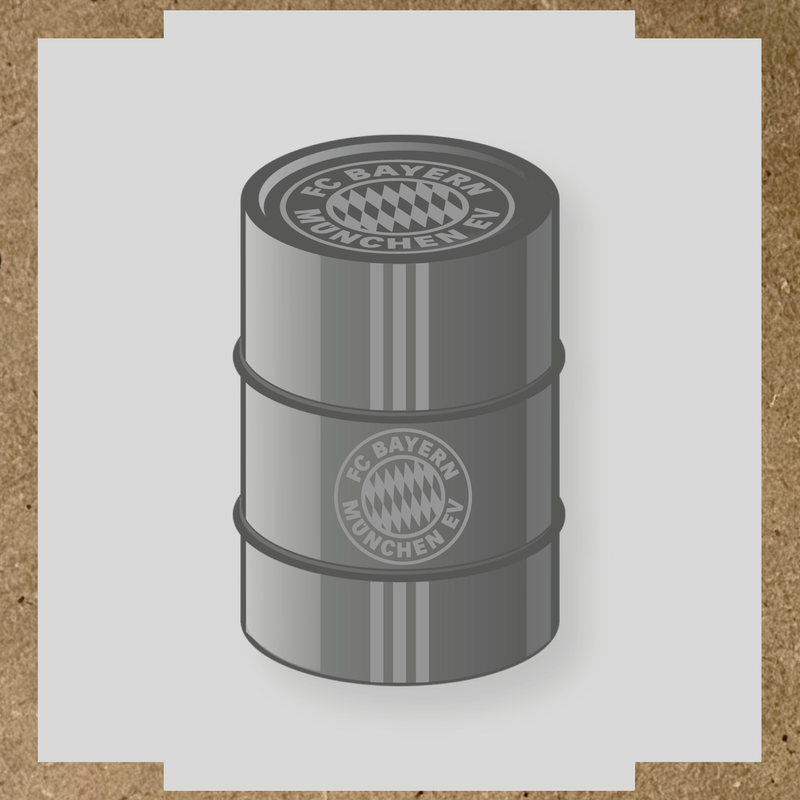 Kit de 4 stickers pour baril décoratif avec le logo FC Bayern München couleur:gris