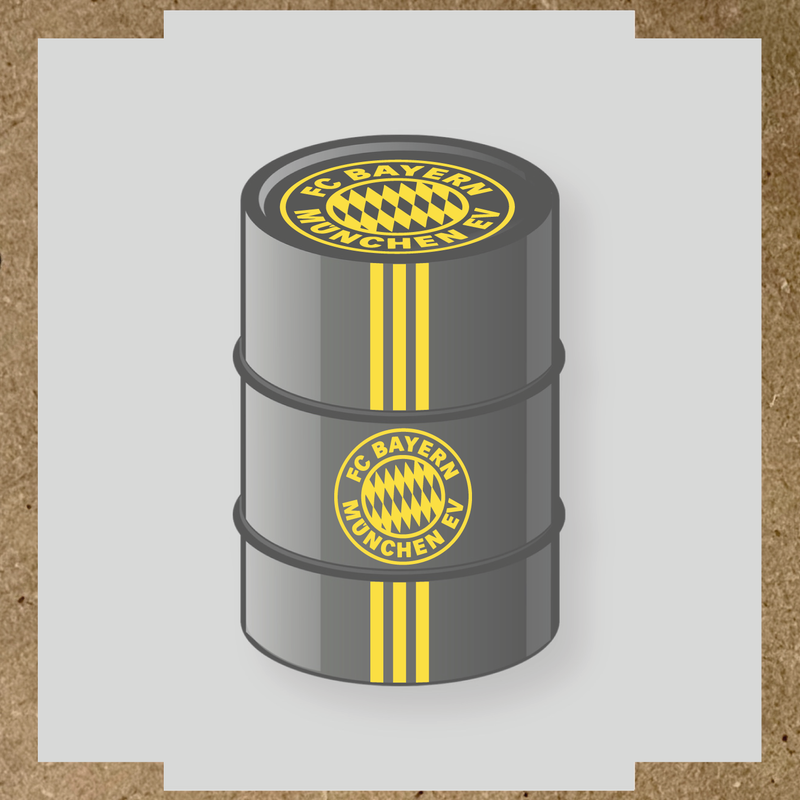 Kit de 4 stickers pour baril décoratif avec le logo FC Bayern München couleur:jaune clair