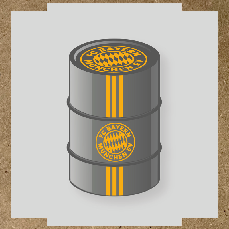 Kit de 4 stickers pour baril décoratif avec le logo FC Bayern München couleur:jaune foncé