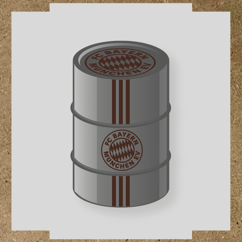 Kit de 4 stickers pour baril décoratif avec le logo FC Bayern München couleur:marron foncé