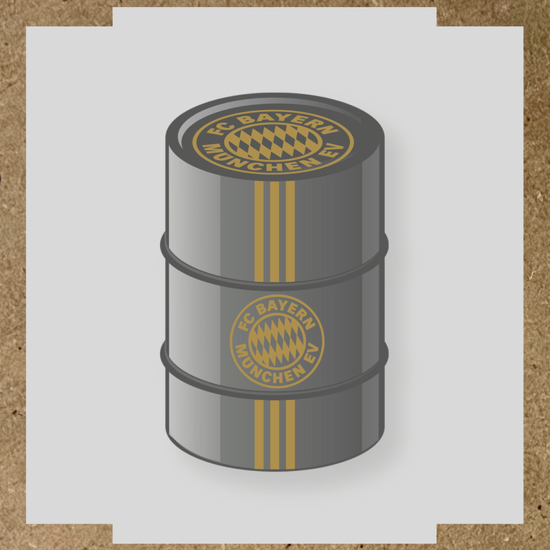 Kit de 4 stickers pour baril décoratif avec le logo FC Bayern München couleur:or