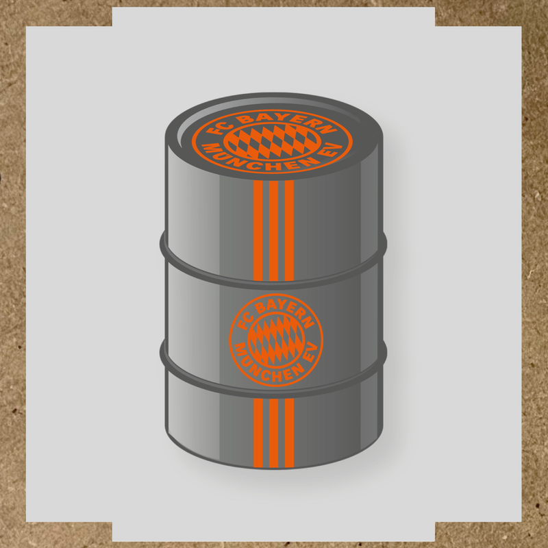 Kit de 4 stickers pour baril décoratif avec le logo FC Bayern München couleur:orange