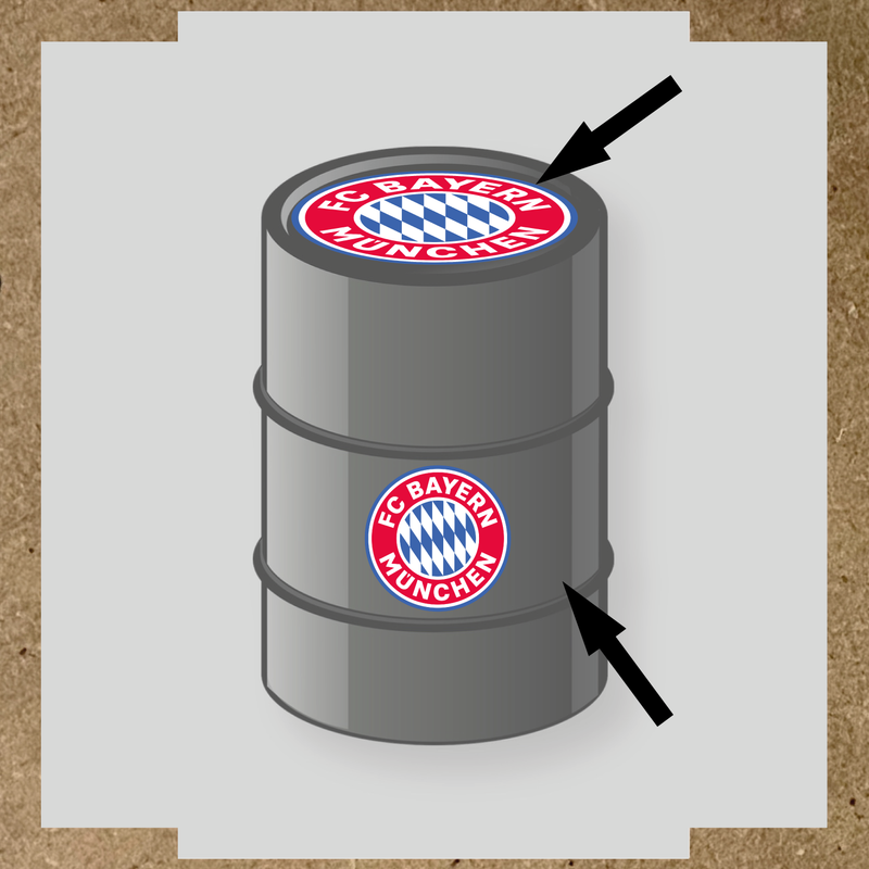 Kit de 2 stickers pour baril avec logo FC Bayern Munich
