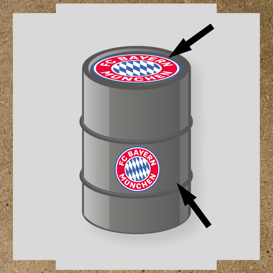 Kit de 2 stickers pour baril avec logo FC Bayern Munich