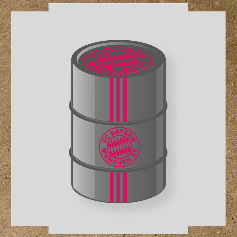 Kit de 4 stickers pour baril décoratif avec le logo FC Bayern München couleur:rose