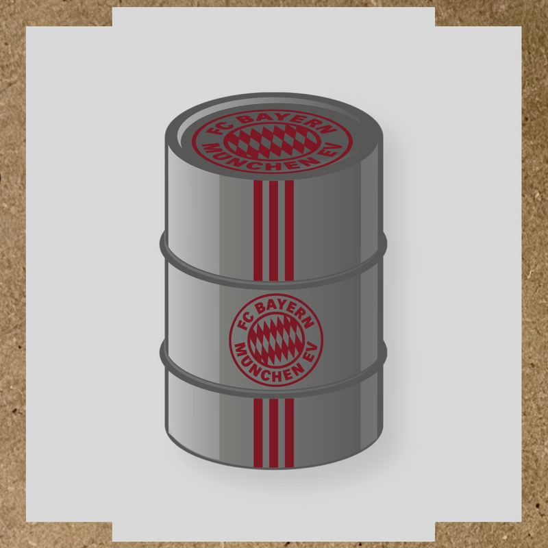 Kit de 4 stickers pour baril décoratif avec le logo FC Bayern München couleur:rouge bordeaux