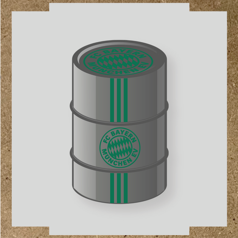 Kit de 4 stickers pour baril décoratif avec le logo FC Bayern München couleur:vert émeraude