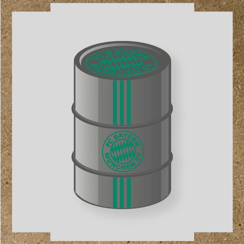 Kit de 4 stickers pour baril décoratif avec le logo FC Bayern München couleur:vert jade