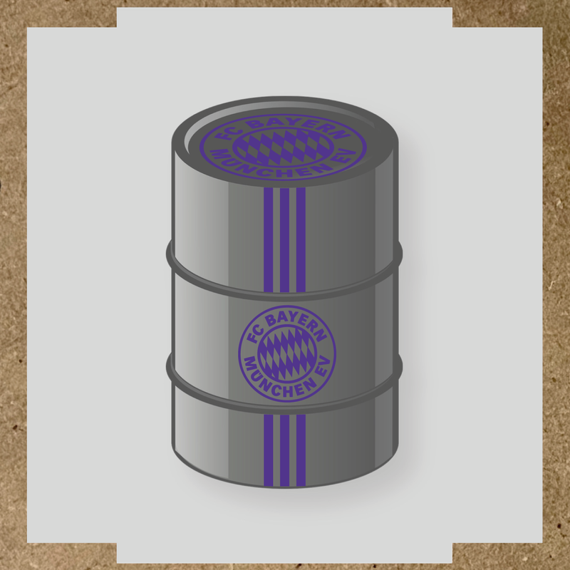 Kit de 4 stickers pour baril décoratif avec le logo FC Bayern München couleur:violet