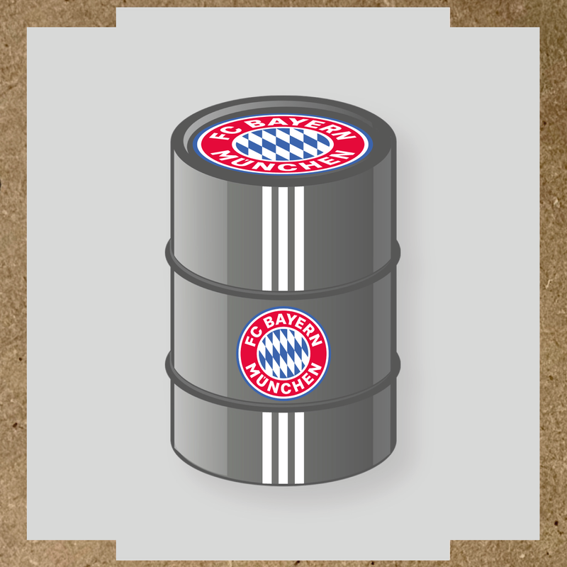 Kit de 4 stickers FC BAYERN MUNICH pour baril décoratif avec logo du club couleur:blanc