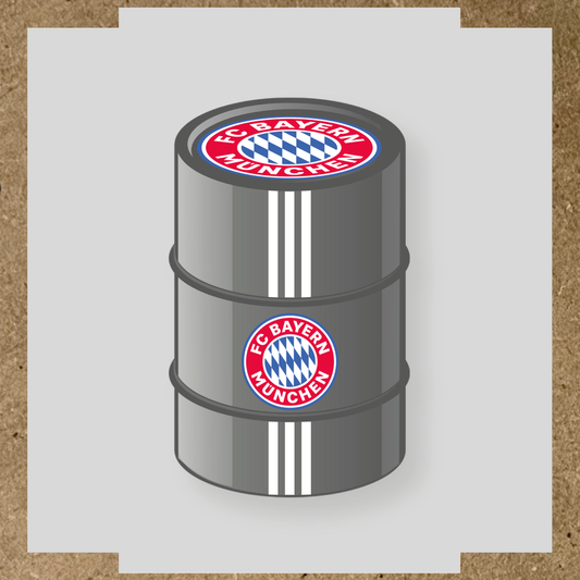 Kit de 4 stickers FC BAYERN MUNICH pour baril décoratif avec logo du club couleur:blanc