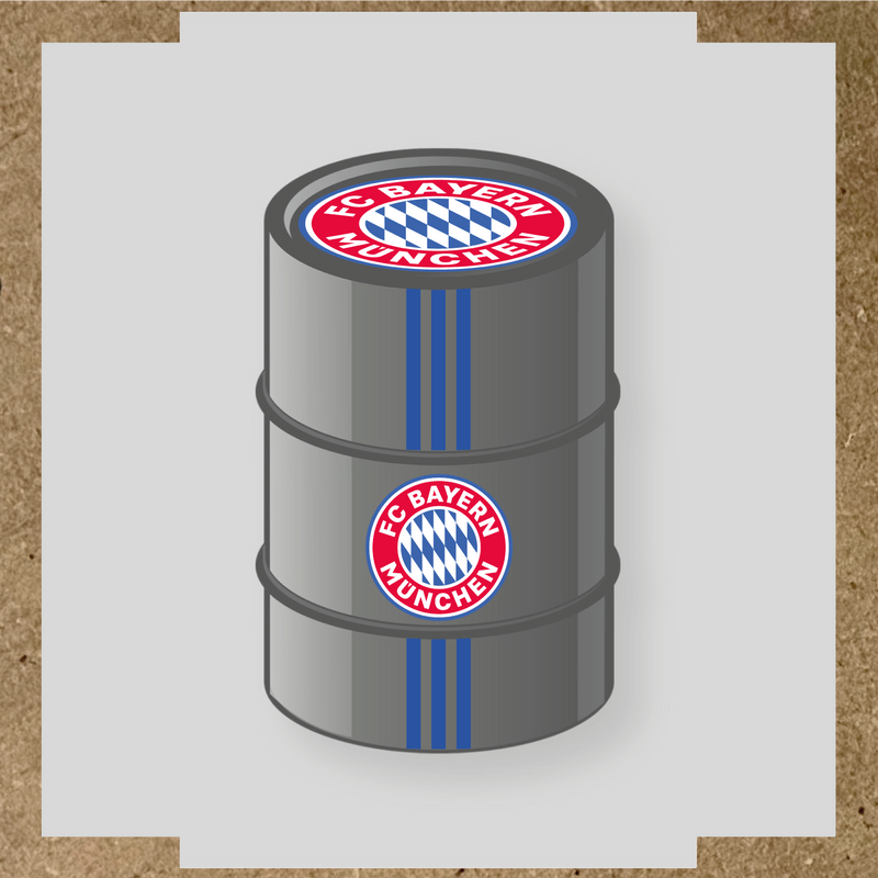Kit de 4 stickers FC BAYERN MUNICH pour baril décoratif avec logo du club couleur:bleu acier