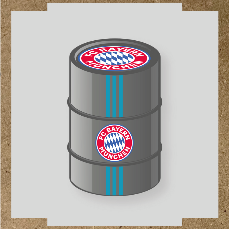Kit de 4 stickers FC BAYERN MUNICH pour baril décoratif avec logo du club couleur:bleu azur