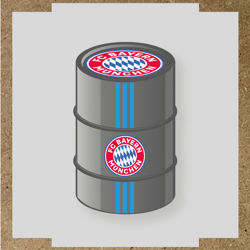 Kit de 4 stickers FC BAYERN MUNICH pour baril décoratif avec logo du club couleur:bleu ciel