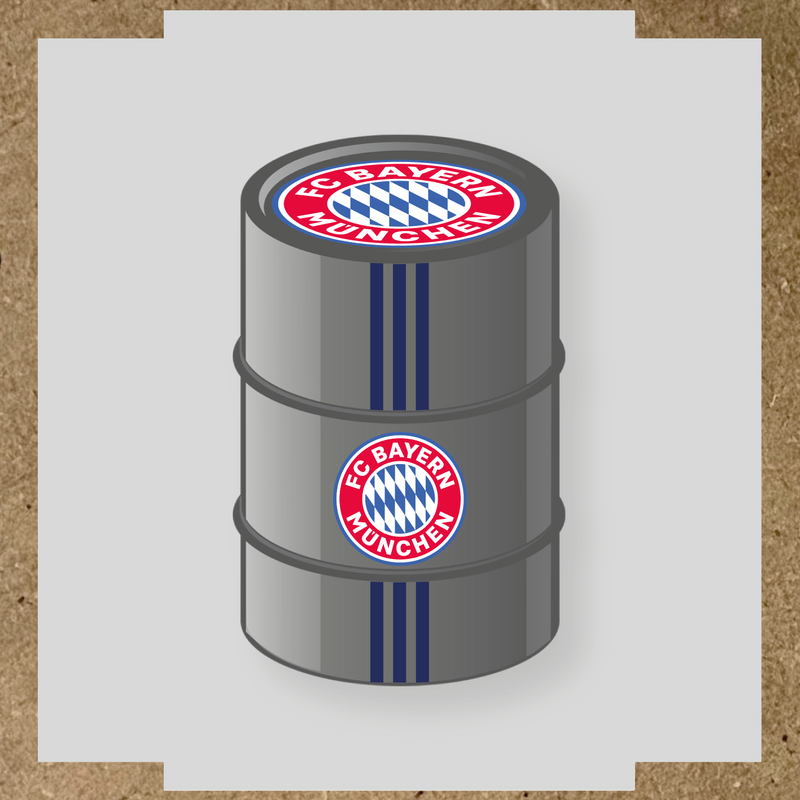 Kit de 4 stickers FC BAYERN MUNICH pour baril décoratif avec logo du club couleur:bleu nuit