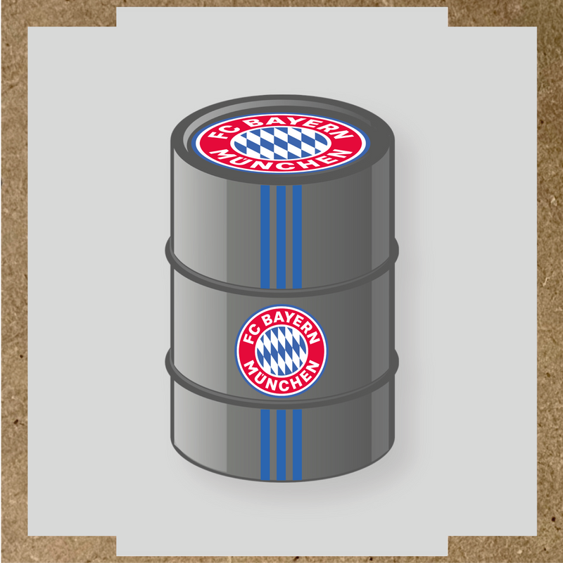Kit de 4 stickers FC BAYERN MUNICH pour baril décoratif avec logo du club couleur:bleu pétrole