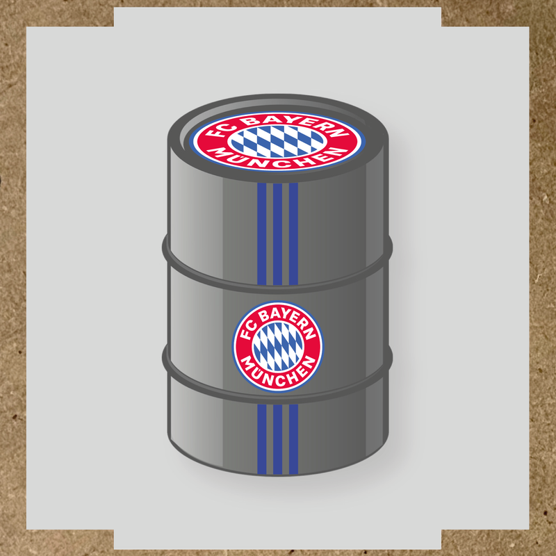 Kit de 4 stickers FC BAYERN MUNICH pour baril décoratif avec logo du club couleur:bleu roi