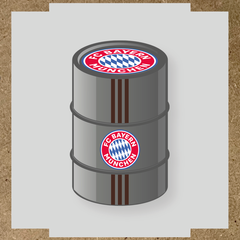 Kit de 4 stickers FC BAYERN MUNICH pour baril décoratif avec logo du club couleur:marron foncé