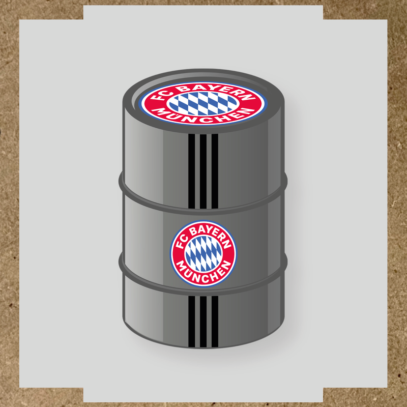 Kit de 4 stickers FC BAYERN MUNICH pour baril décoratif avec logo du club couleur:noir