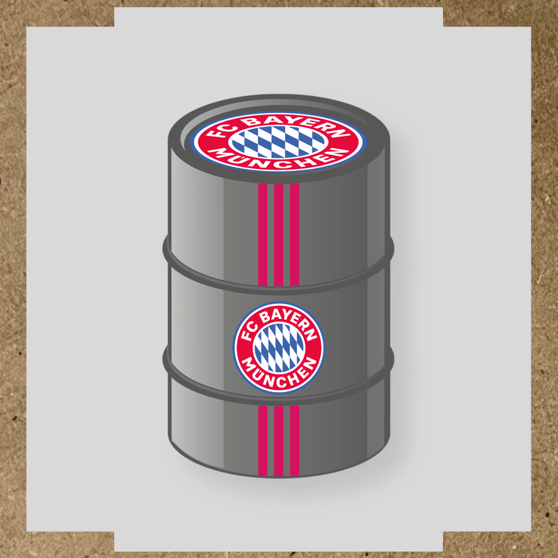 Kit de 4 stickers FC BAYERN MUNICH pour baril décoratif avec logo du club couleur:rose