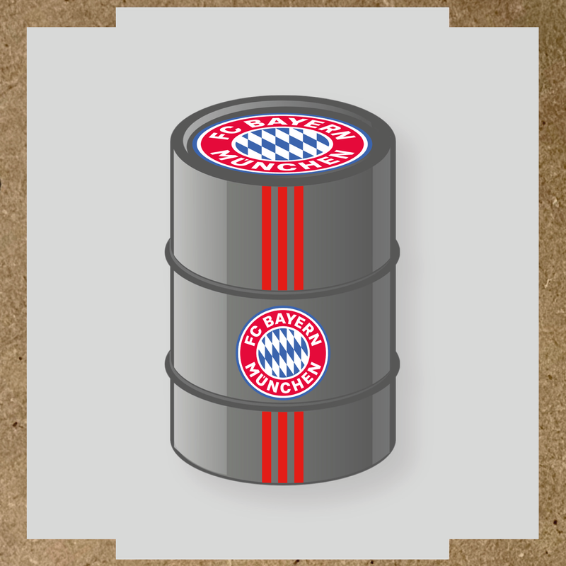 Kit de 4 stickers FC BAYERN MUNICH pour baril décoratif avec logo du club couleur:rouge vif
