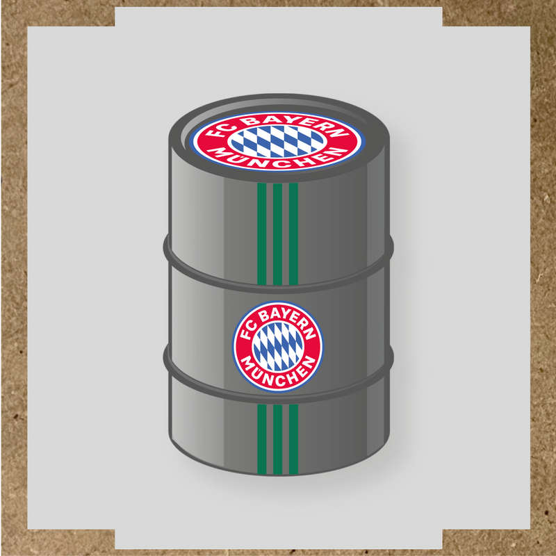 Kit de 4 stickers FC BAYERN MUNICH pour baril décoratif avec logo du club couleur:vert émeraude
