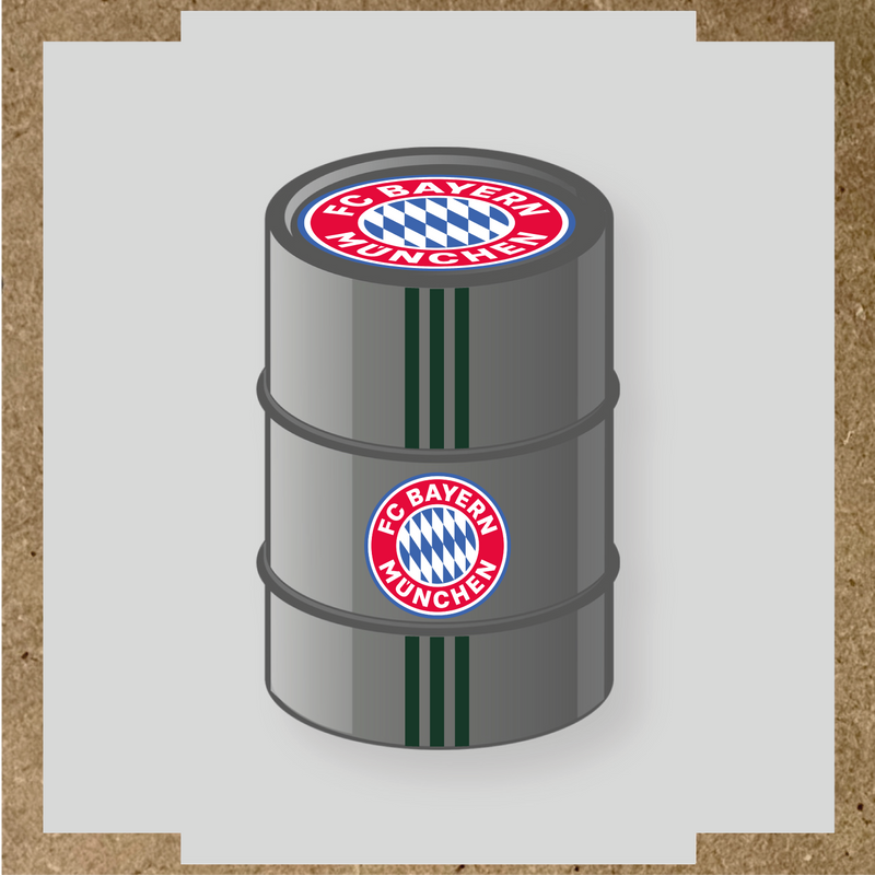 Kit de 4 stickers FC BAYERN MUNICH pour baril décoratif avec logo du club couleur:vert forêt