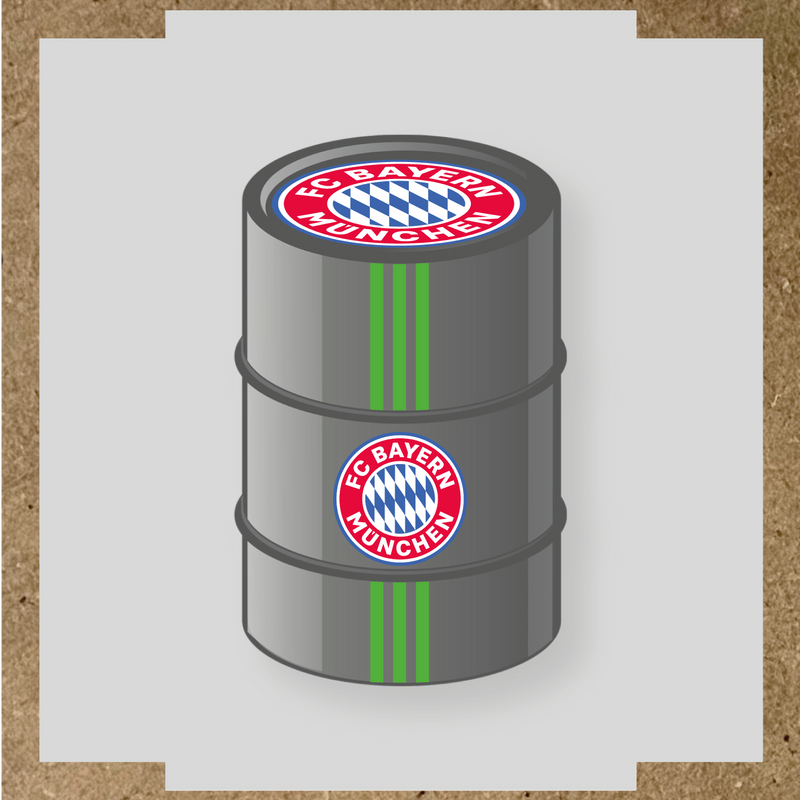 Kit de 4 stickers FC BAYERN MUNICH pour baril décoratif avec logo du club couleur:vert prairie