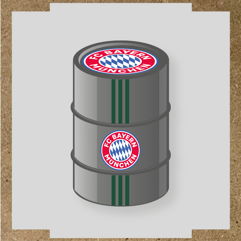 Kit de 4 stickers FC BAYERN MUNICH pour baril décoratif avec logo du club couleur:vert sapin