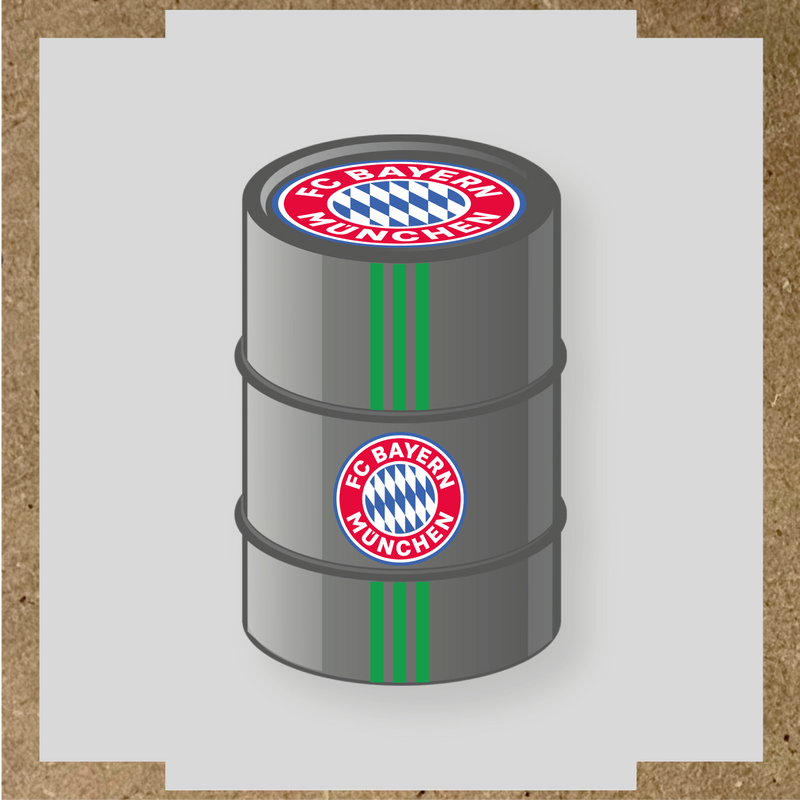 Kit de 4 stickers FC BAYERN MUNICH pour baril décoratif avec logo du club couleur:vert vif