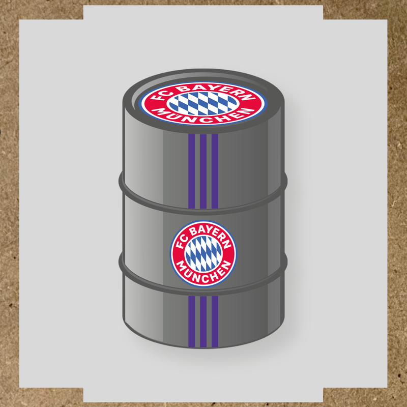Kit de 4 stickers FC BAYERN MUNICH pour baril décoratif avec logo du club couleur:violet