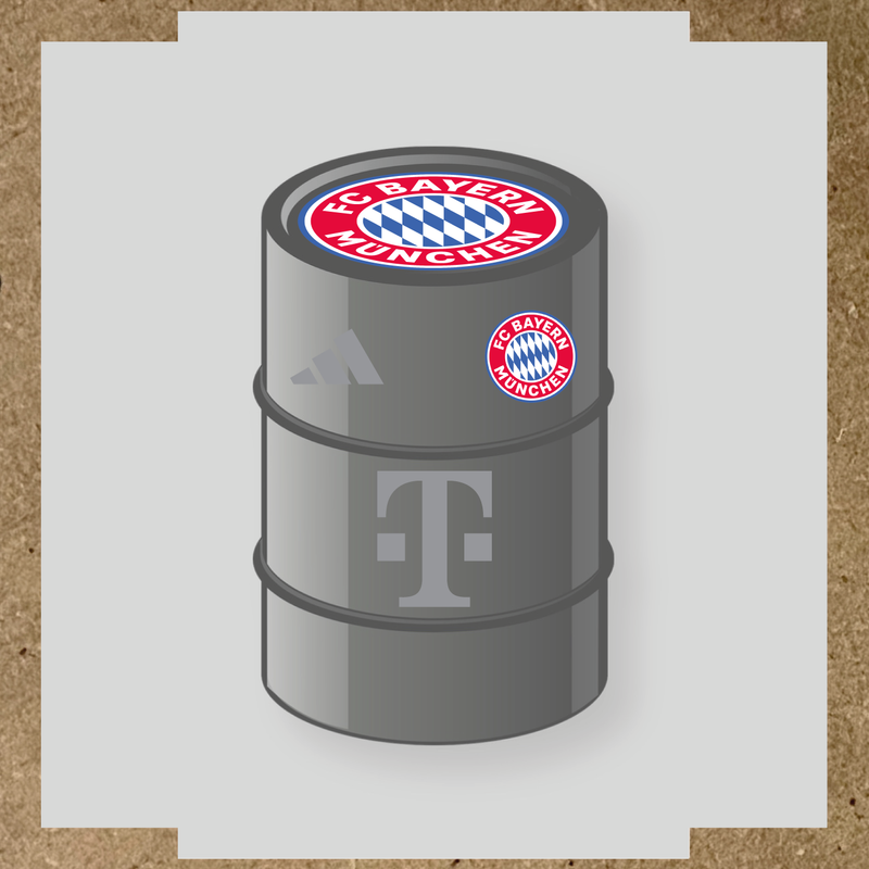 Kit de 4 stickers FC Bayern Munchen pour baril décoratif. couleur:argent