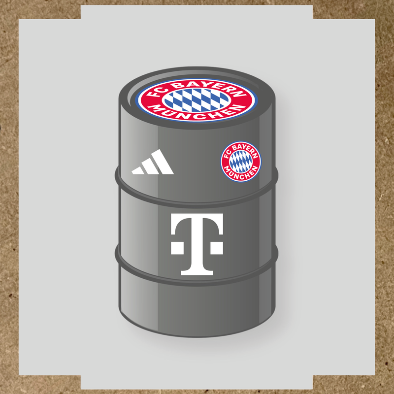 Kit de 4 stickers FC Bayern Munchen pour baril décoratif. couleur:blanc