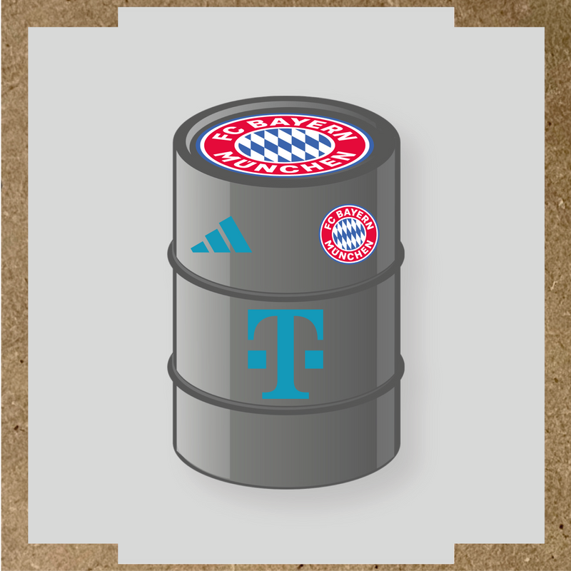 Kit de 4 stickers FC Bayern Munchen pour baril décoratif. couleur:bleu azur