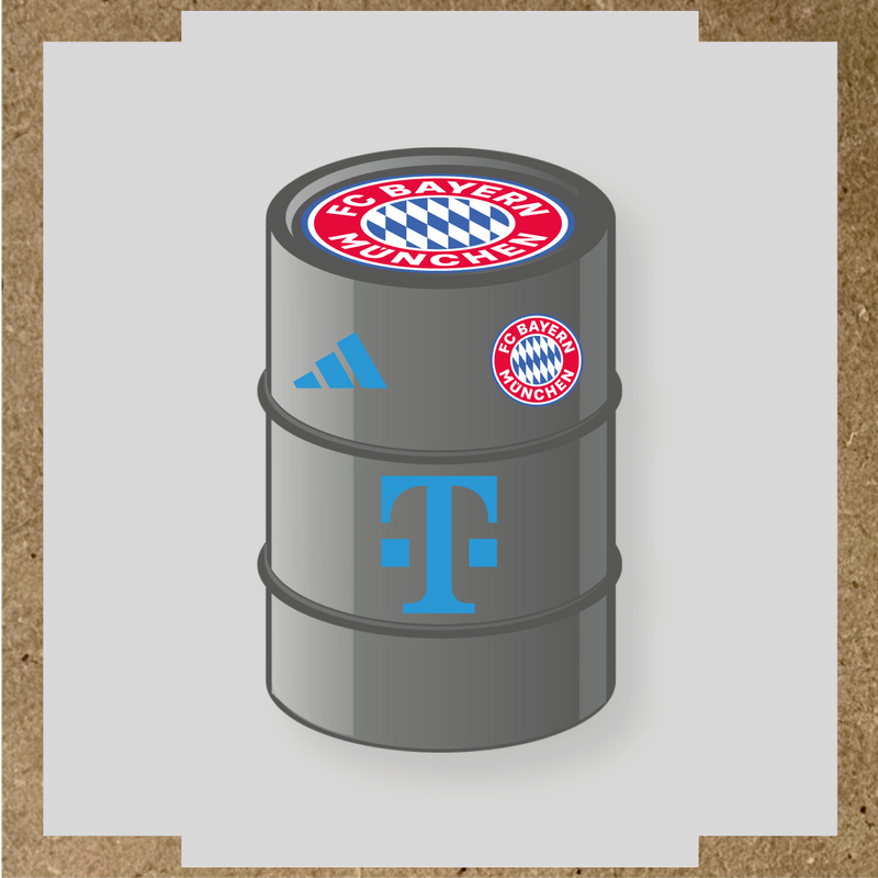 Kit de 4 stickers FC Bayern Munchen pour baril décoratif. couleur:bleu ciel