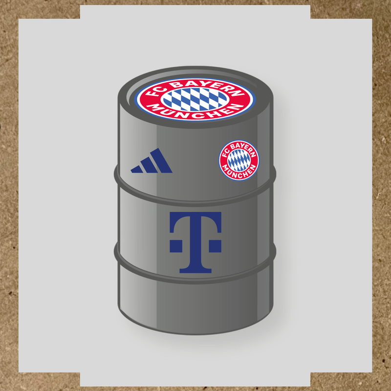 Kit de 4 stickers FC Bayern Munchen pour baril décoratif. couleur:bleu indigo