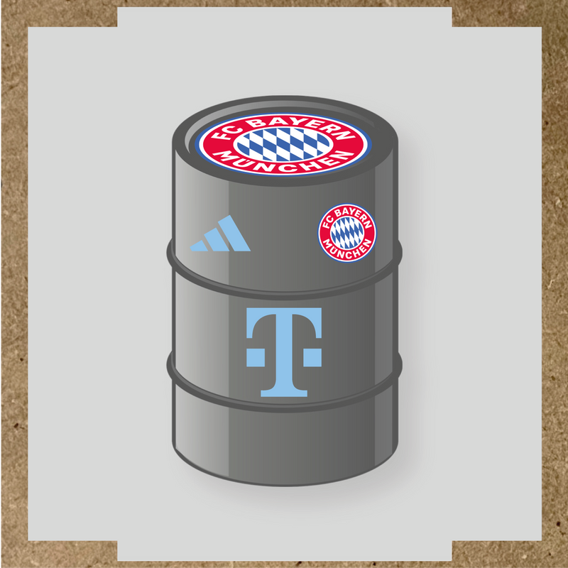 Kit de 4 stickers FC Bayern Munchen pour baril décoratif. couleur:bleu pastel