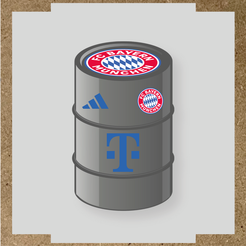 Kit de 4 stickers FC Bayern Munchen pour baril décoratif. couleur:bleu pétrole